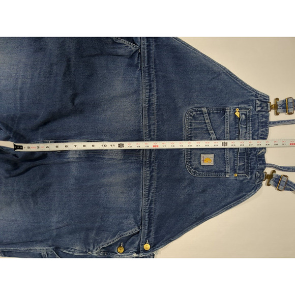 Carhartt Denim Bib Overalls 54x32 Mens Loose Fit Carpenter 104672 DST - Picture 3 of 12